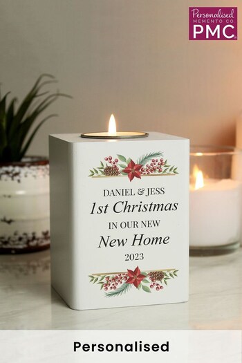 Personalised Christmas Wooden Tealight Holder by PMC (K68200) | £15
