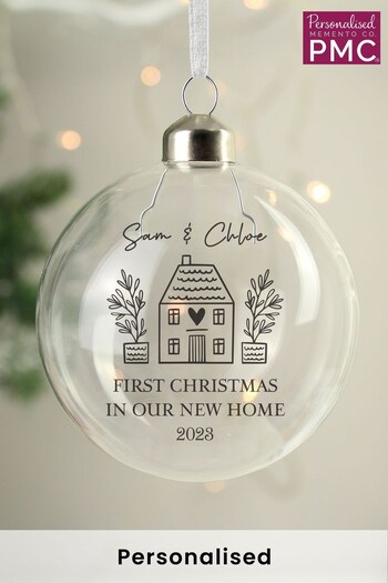 Personalised Home Christmas Glass Bauble by PMC (K68205) | £12