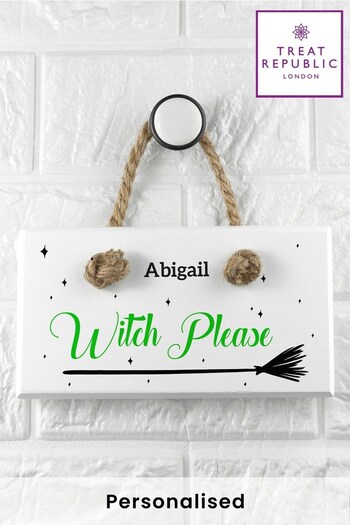 Personalised Halloween Witches Broom Sign by Treat Republic (K68290) | £16.99