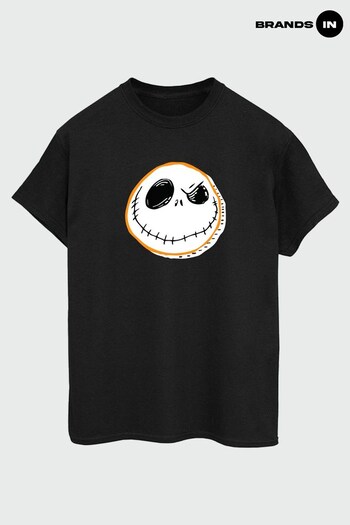 Brands In Black Nightmare Before Christmas Face Men Black T-Shirt (K68342) | £23
