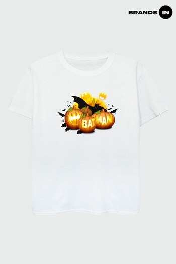 Brands In White Batman Pumpkins Boys White T-Shirt (K68351) | £17