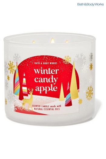 Bath & Body Works Winter Candy Apple Christmas 3 Wick Candle 14.5 oz / 411 g (K68399) | £29.50