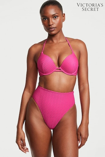 Victoria's Secret Forever Pink Fishnet Add 2 Cups Push Up Swim Bikini Top (K68515) | £35