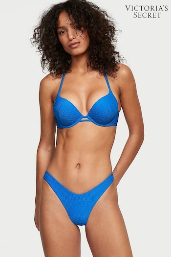 Victoria's Secret Shocking Blue Fishnet Add 2 Cups Push Up Swim Bikini Top (K68519) | £35