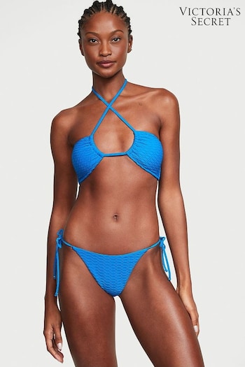 Victoria's Secret Shocking Blue Fishnet Tie Side High Leg Bikini Bottom (K68532) | £25