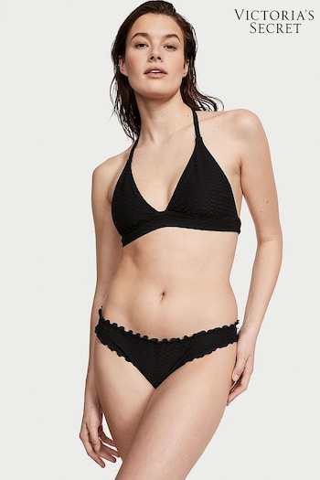 Victoria's Secret Black Fishnet Halter Swim Bikini Top (K68541) | £29