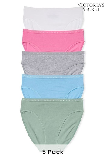 Victoria's Secret White/Pink/Grey/Blue/Green Brief Knickers Multipack (K68569) | £25
