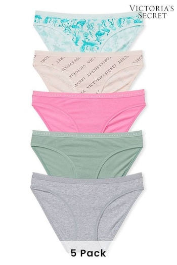 Victoria's Secret Pink/Grey/Green Bikini Knickers Multipack (K68570) | £25