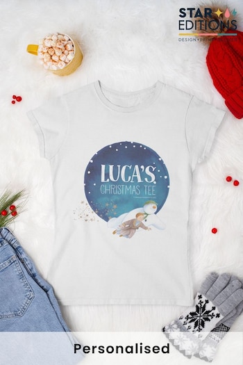 Personalised The Snowman svart T-Shirt - Adults by Star Editions (K68599) | £19.99