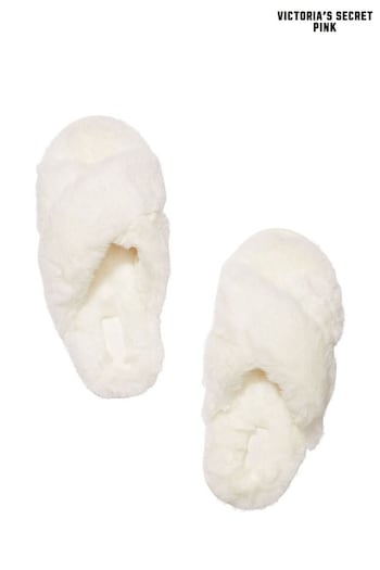 Victoria's Secret PINK Creamer Beige Crossover Slippers (K68645) | £20