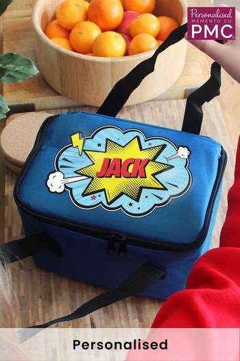 Personalised Superhero Blue Lunch Bag by PMC (K68664) | £17