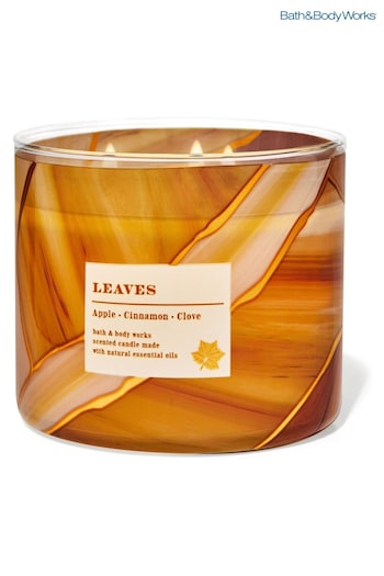 Bath & Body Works Leaves Honeycrisp Apple 3 Wick Candle 14.5 oz / 411 g (K68761) | £29.50