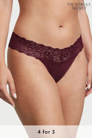 Victoria's Secret Kir Red Posey Lace Waist Thong Knickers (K68794) | £9