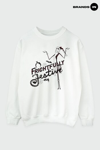 Brands In White Nightmare Before Christmas Frightfully Festive Men White Sweatshirt (K68830) | £36
