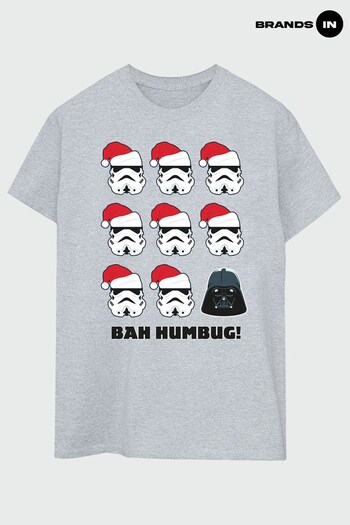 Brands In Grey Star Wars Christmas Humbug Men Heather Grey T-Shirt (K68848) | £23