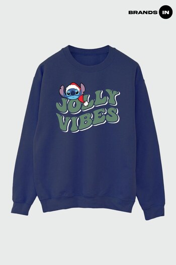 Brands In Navy Lilo & Stitch Jolly Chilling Vibes Women Navy Sweatshirt (K68875) | £36