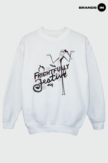 Brands In White Brands In Nightmare Before Christmas Frightfully Festive Kids White Sweatshirt (K68918) | £24