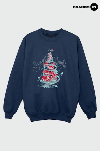 Brands In Navy Nightmare Before Christmas Scary & Bright Boys Navy Sweatshirt (K68920) | £24