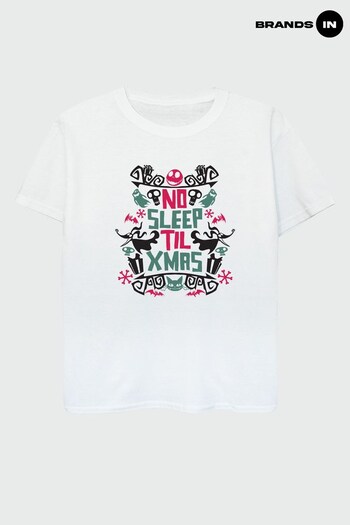 Brands In White Nightmare Before Christmas No Sleep Red Boys White T-Shirt (K68921) | £17