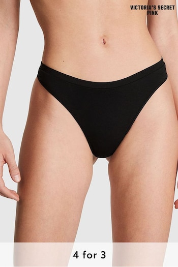 Victoria's Secret PINK Pure Black Seamless Thong Knickers (K68973) | £9