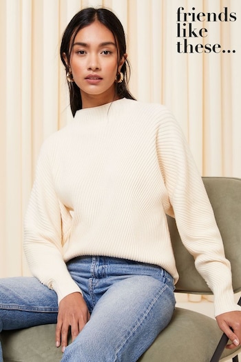 Fireplaces & Surrounds Neutral Ribbed Cosy Batwing Jumper (K69091) | £38