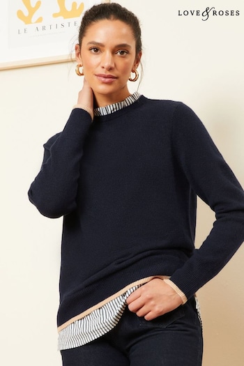 New In Home Accessories Navy Blue Woven Mix Hybrid Jumper (K69128) | £48