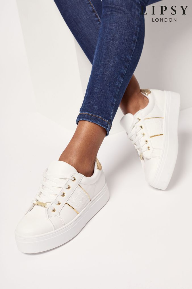 White on sale flatform plimsolls