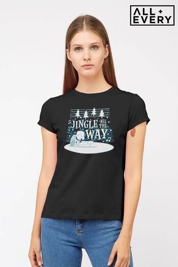 All + Every Black Peanuts Schroeder Playing Jingle Bells On Piano Women's T-Shirt (K69331) | £23