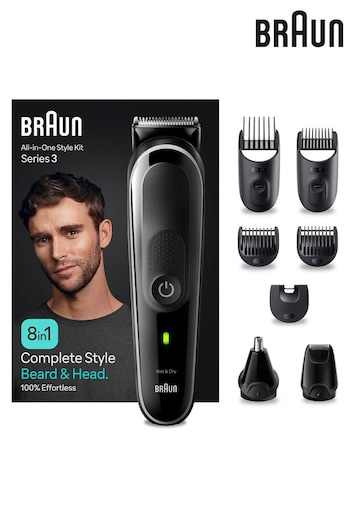 Braun AllInOne Style Kit Series 3 MGK3440, 8in1 Kit For Beard, Hair  More (K69367) | £52.50