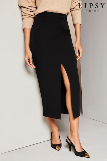 Lipsy Black Tailored Column Midi Skirt (K69432) | £42
