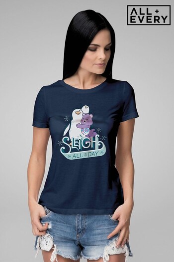 All + Every French Navy Care Bears Unlock The Magic Christmas Sleigh All Day Women's T-Shirt (K69475) | £23