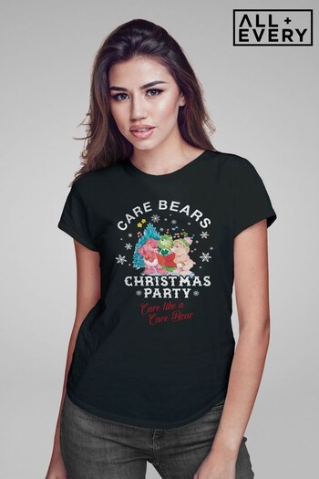 All + Every Black Care Bears Christmas Party Care Like A Care Bear Women's T-Shirt (K69479) | £23