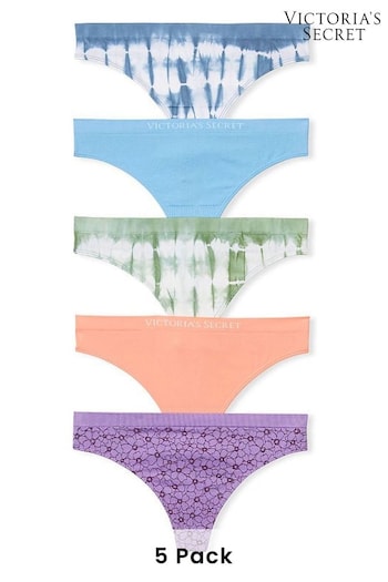 Victoria's Secret Blue/Green/Purple/Orange Thong Knickers Multipack (K69550) | £27