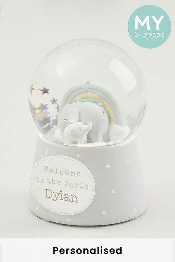 Personalised Welcome To The World Elephant Snow Globe by My 1st Years (K69691) | £33