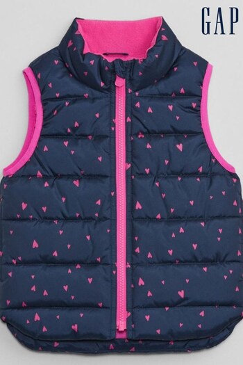 Gap Navy Blue & Pink Cold Control Puffer Vest (K69940) | £20