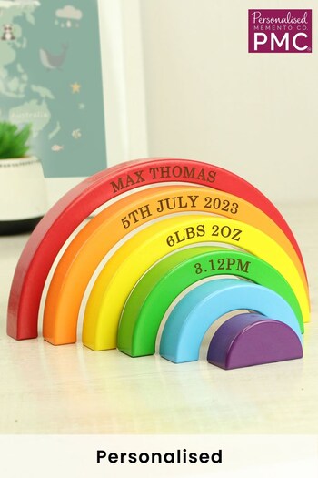 Personalised Wooden Rainbow Stacker by PMC (K69954) | £20