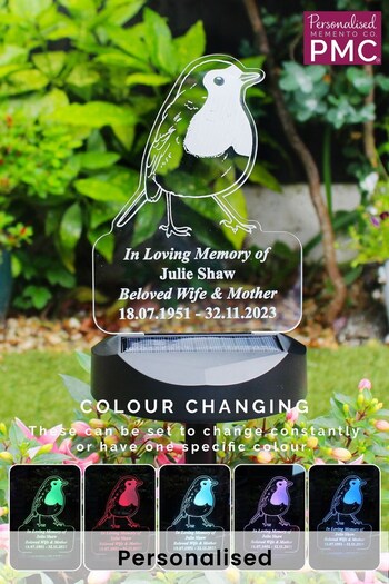 Personalised Robin Memorial Outdoor Solar Light by PMC (K69967) | £25