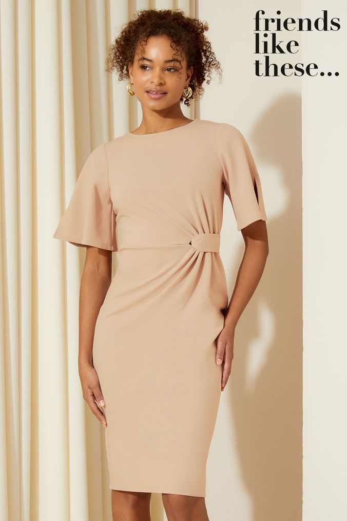 Knee length cream dress sale