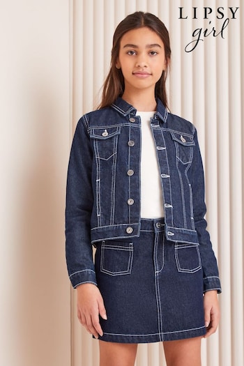 Lipsy Dark Wash Blue Denim Western Jacket (From 3-16yrs) (K70148) | £23 - £31