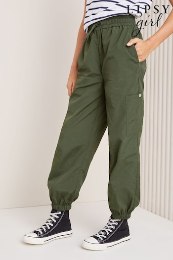 Lipsy Khaki Green Parachute Trousers levis (2-16yrs) (K70158) | £20 - £28