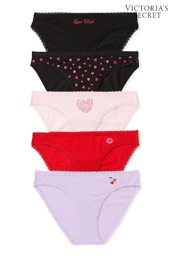 Victoria's Secret Black/Pink/Red/Purple Bikini Multipack Knickers (K70184) | £25