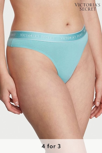 Victoria's Secret Fountain Blue Thong Logo Knickers (K70210) | £9