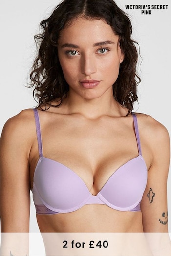 Victoria's Secret PINK Pastel Lilac Purple Super Push Up Super Soft Bra (K70219) | £29