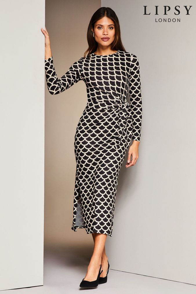 Lipsy alana print structured bodycon dress new arrivals