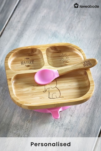 Personalised Feeding Wooden Plate by Loveabode (K70259) | £19