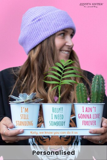 Personalised Humorous Plant Tray And Pots by Jonny's Sister (K70333) | £23