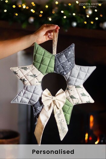 Personalised Handmade Quilted Christmas Wreath by Jonny's Sister (K70337) | £44