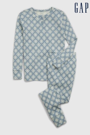 Gap Blue Organic Cotton Print Pyjama Set (K70385) | £20