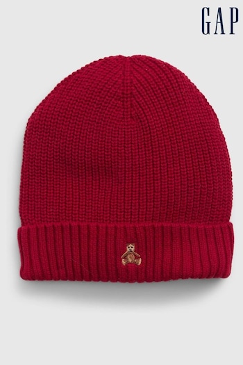 Gap Red Cotton Brannan Bear Beanie (K70396) | £12