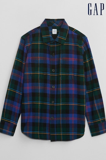 Gap Blue Check Flannel Long Sleeve Shirt (K70420) | £20